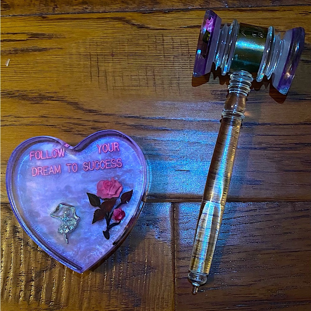 Heart and hammer resin.